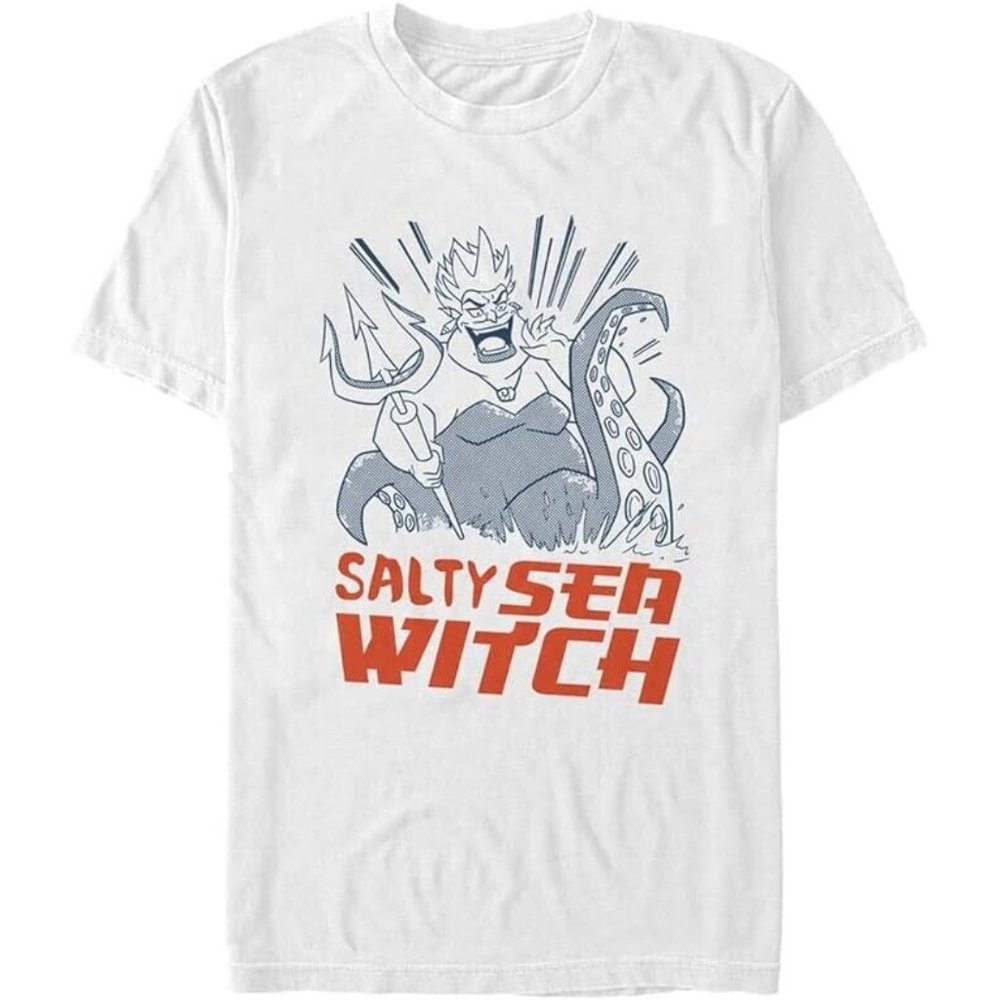 Disney Big & Disney Villains Anime Ursula Mens Short Sleeve Tee Shirt White XXLT